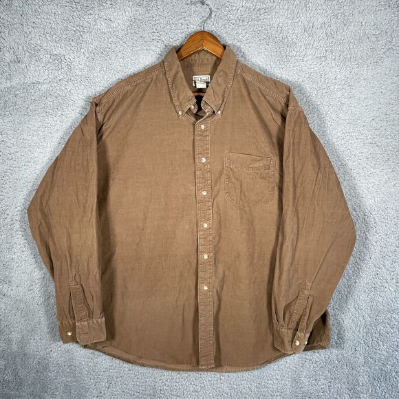 L.L. Bean Other - L.L. Bean Men's 2X XXL Brown 100% Cotton Corduroy Long Sleeve Shirt